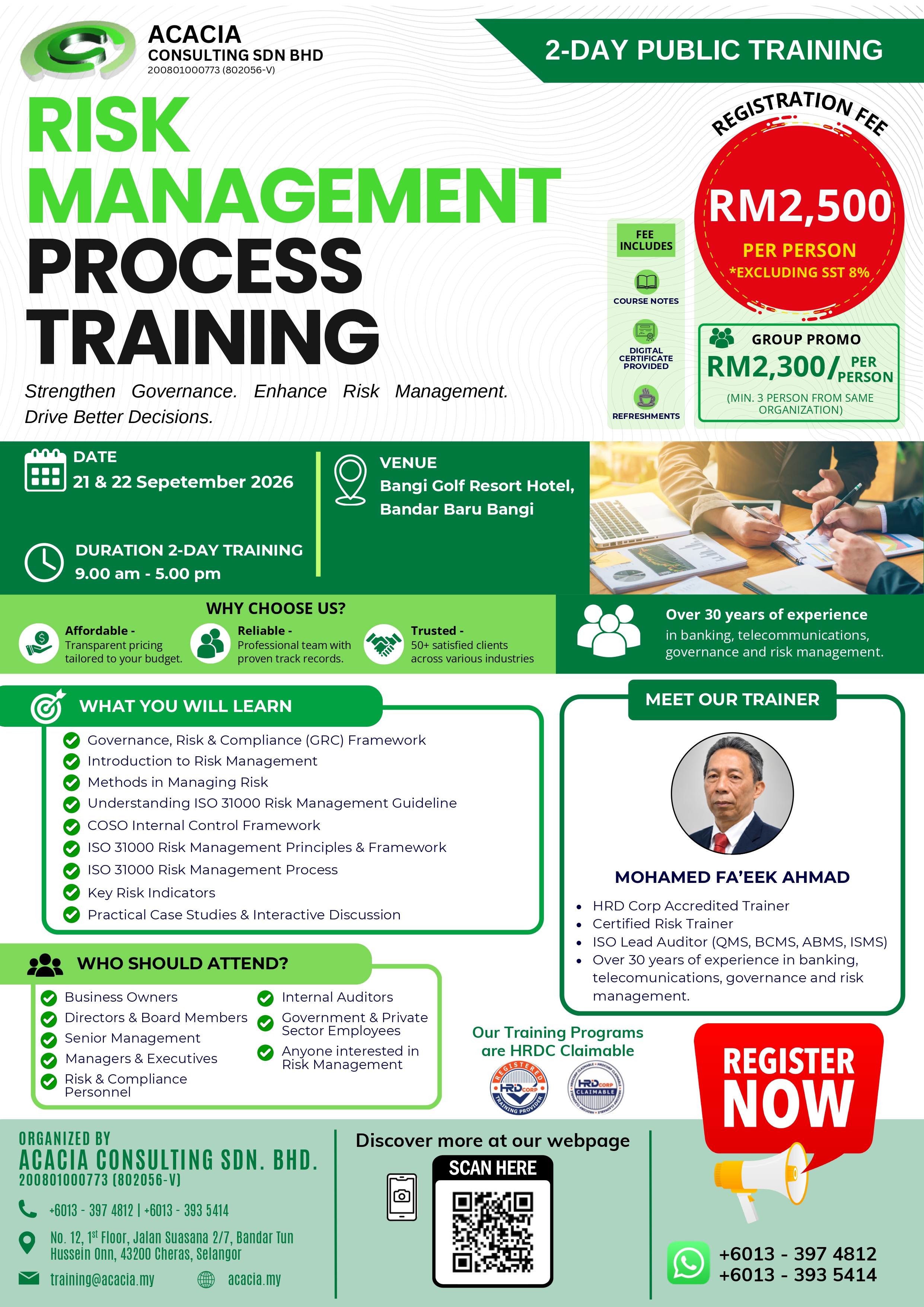 2-Day Risk Management Process Training Poster